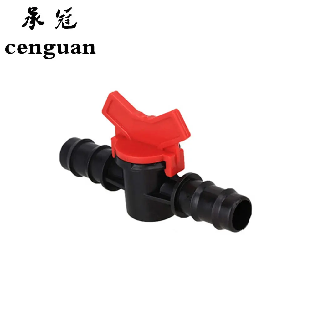 25PE pipe switch ball Greenhouse irrigation watering flowers accessories Water off water boiling Double head mm