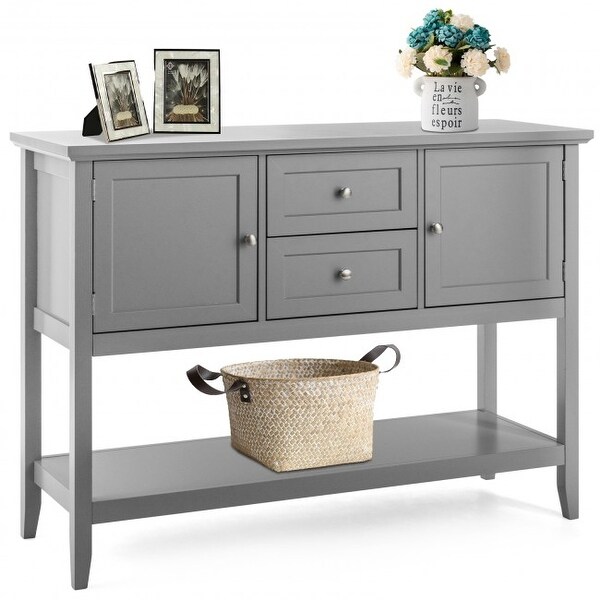 Wooden Sideboard Buffet Console Table w/ Drawers and Storage - 46