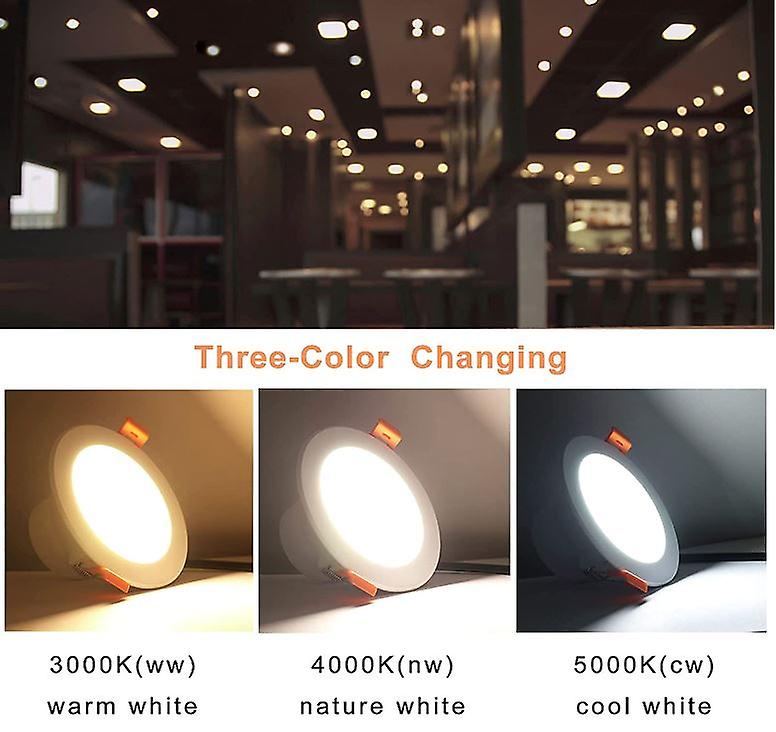 10W led downlight cct dimmable recessed ceiling light 3000k/4000k/5000k adjustable 90mm cutout round spotlights