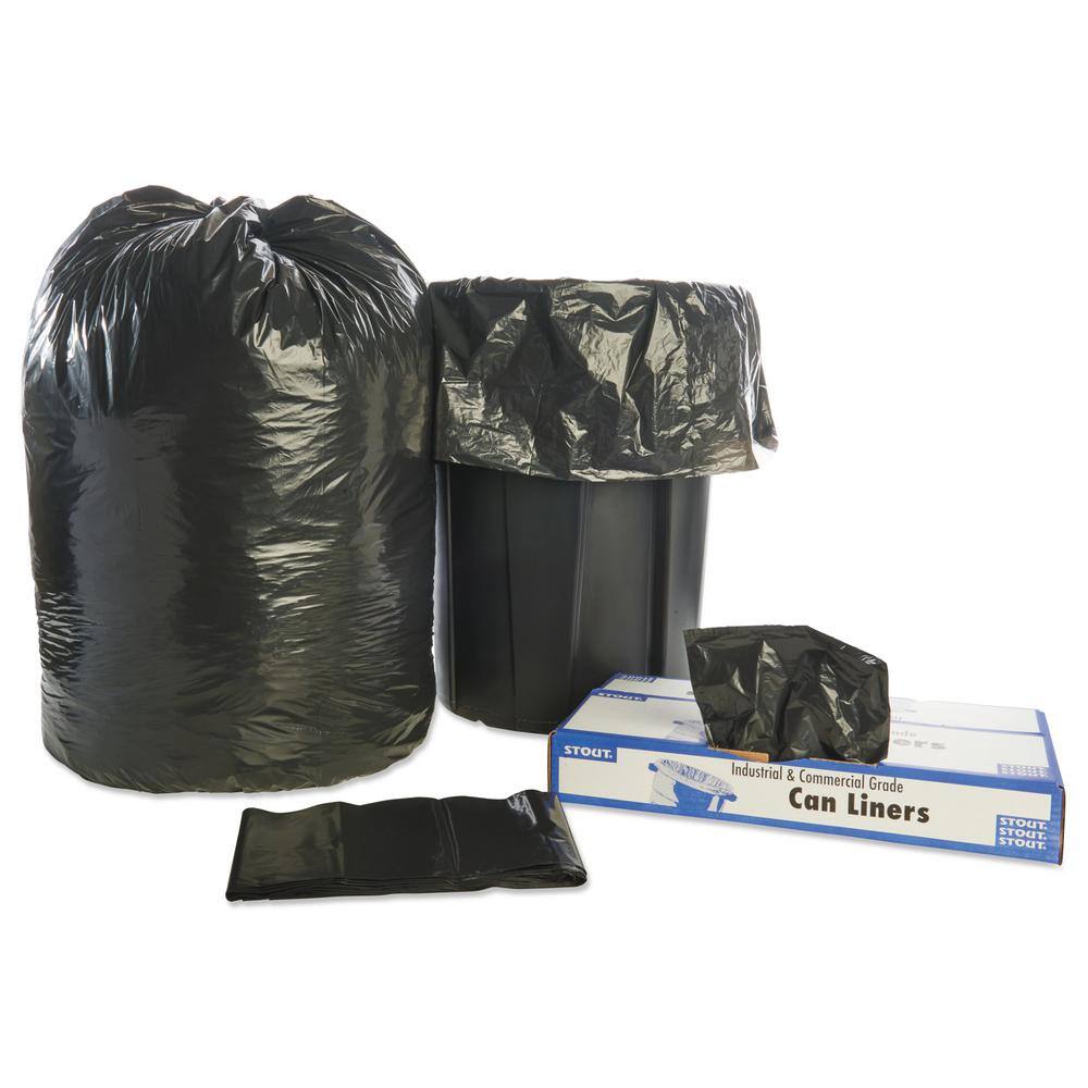 60 Gal. BrownBlack Total Recycled Content Plastic Trash Bags 1.5 mil 38 in. x 60 in. 1 Case of 100 Bags 100Carton STOT3860B15