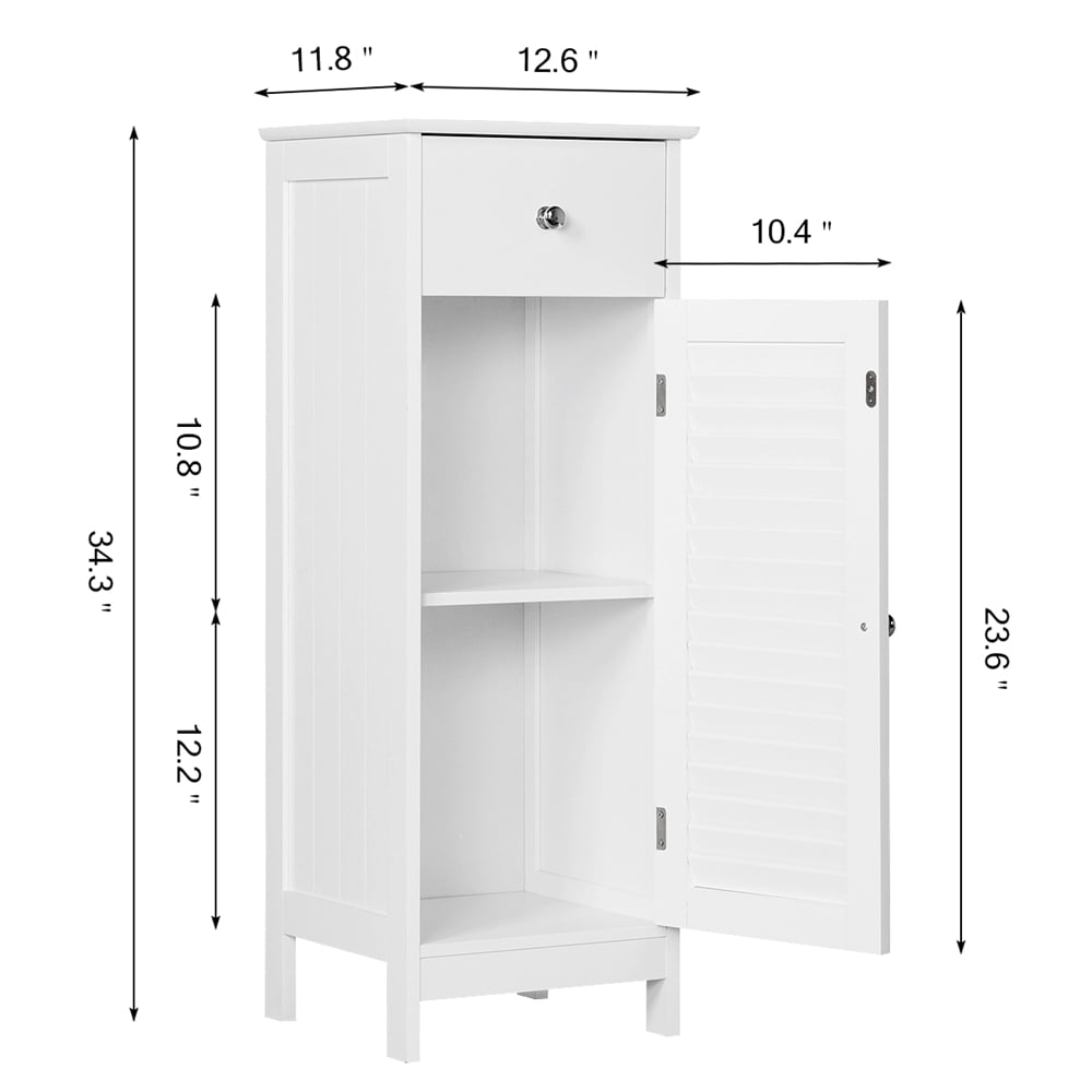 Yaheetech Bathroom Kitchen Floor Storage Cabinet with Drawer and Single Shutter Door