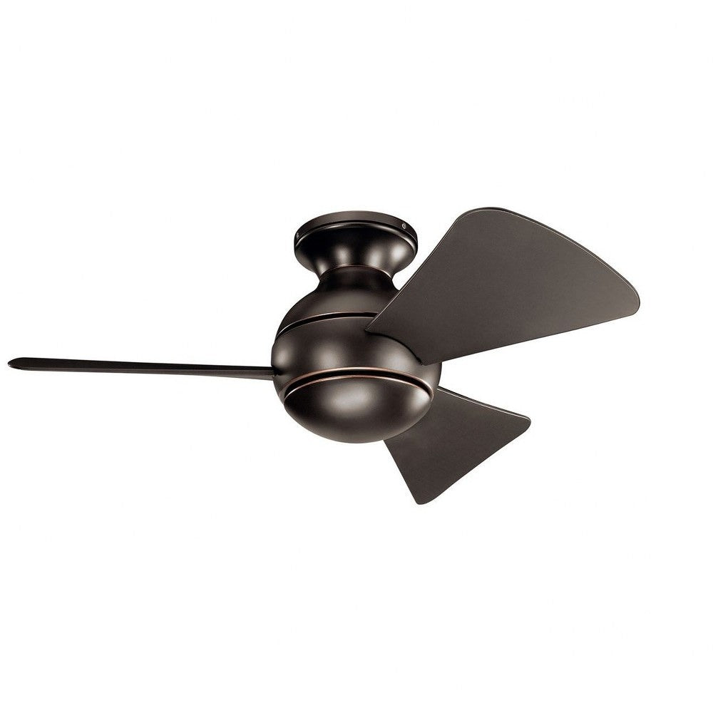 Ceiling Fan with Light Kit 11 inches Tall By 34 inches Wide-Satin Black Finish Bailey Street Home 147-Bel-4187195