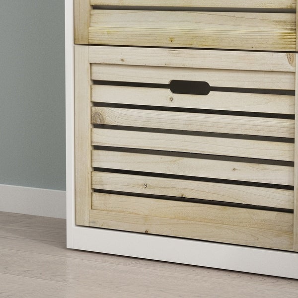 21.7W Shoe Storage Cabinet With 4 Large Fold-Out Drawers - - 35444505