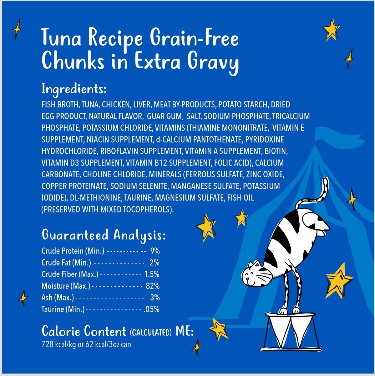 Tiny Tiger Chunks in EXTRA Gravy Tuna Recipe Grain-Free Canned Cat Food