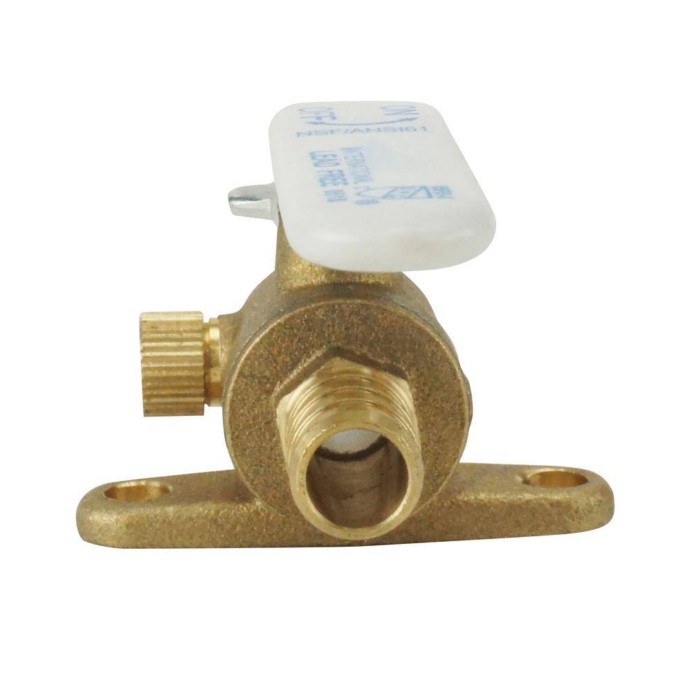 Apollo 12 in. Brass PEX-B Barb Ball Valve with Drain and Mounting Pad APXV12WD