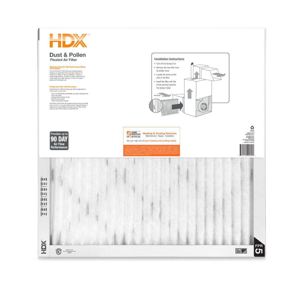 HDX 18 in. x 18 in. x 1 in. Standard Pleated Air Filter FPR 5 MERV 8 (3-Pack) HDX3P5-011818