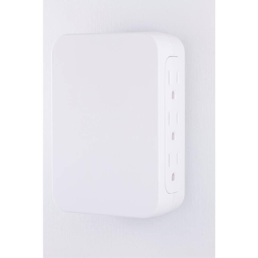 GE 5-Outlet 860-Joules 2-Port USB Side-Access Surge Protector Tap White 39670