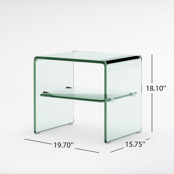 Ramona Clear Glass End Tables (Set of 2) by Christopher Knight Home