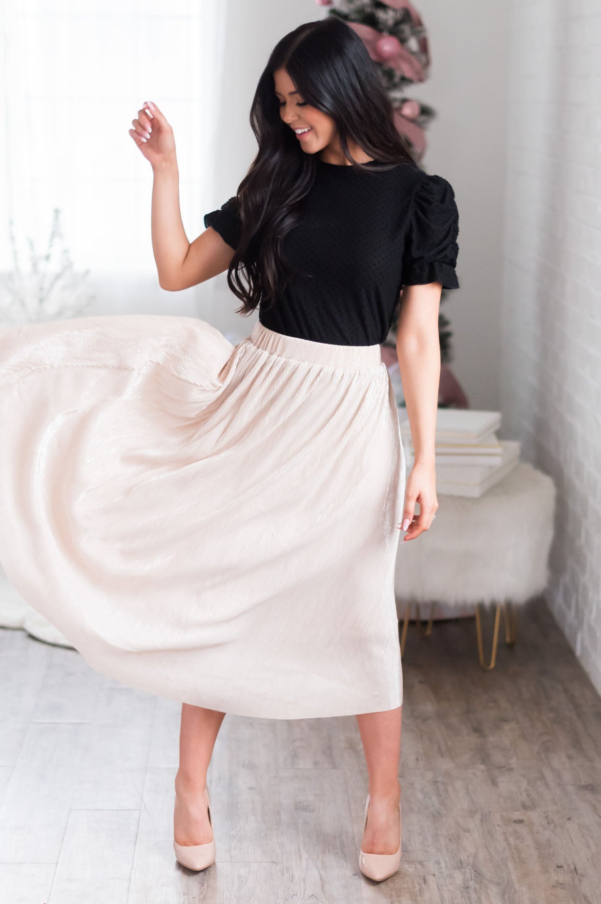 Wish Upon A Star Modest Metallic Skirt