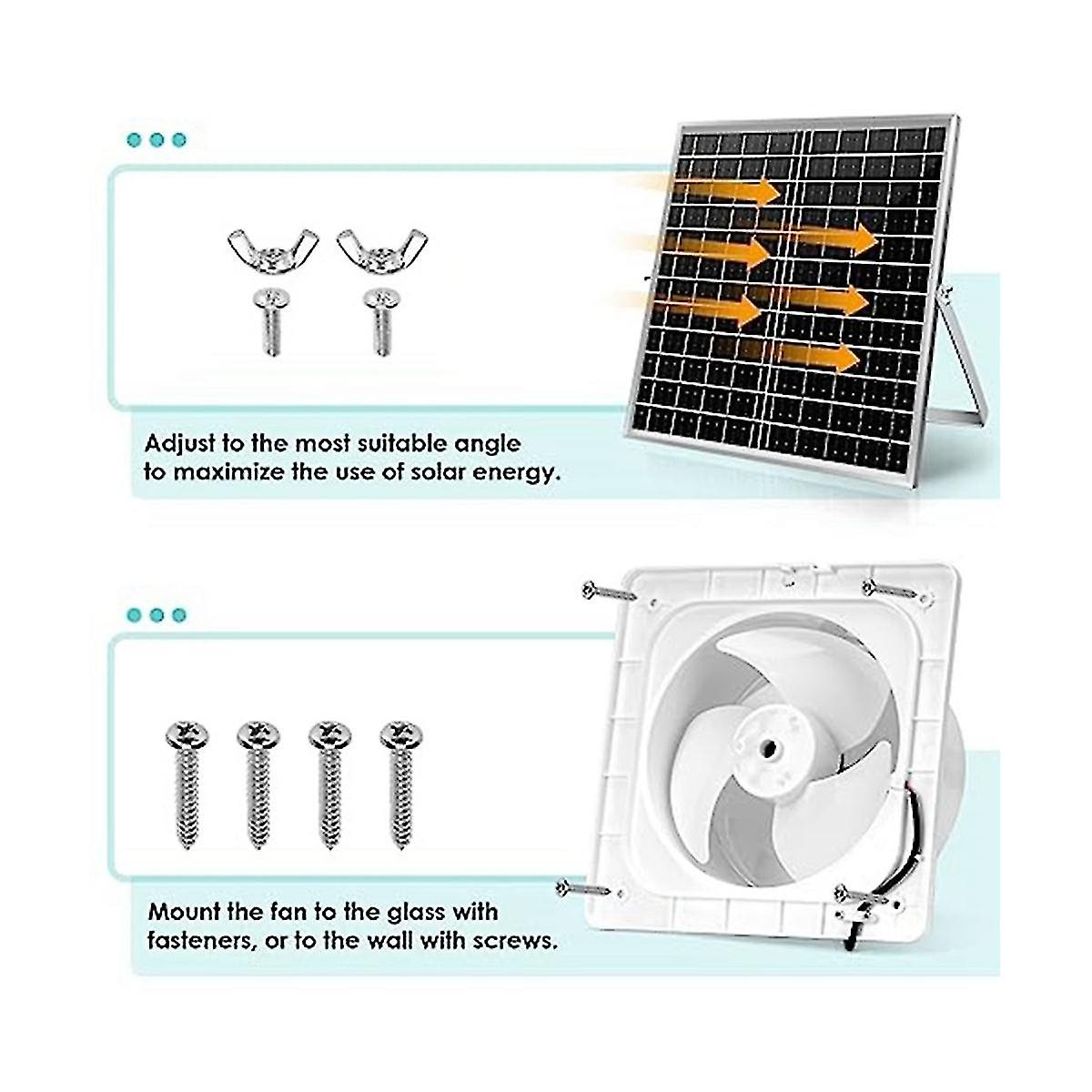 Solar Powered Exhaust Fans，17w Solar Panel With 8inch Solar Brushless Fan For Shed Ventilation，chic