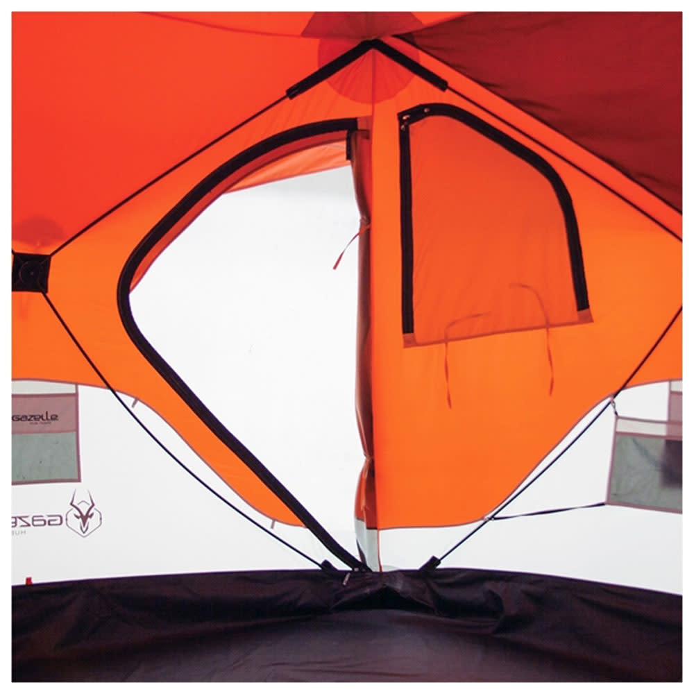 T4 Pop-Up 4 Person Camping Tent， Sunset Orange ;