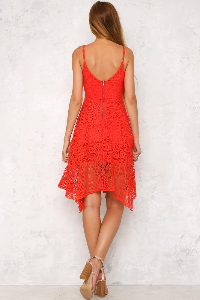 Little Birdy Midi Dress Red