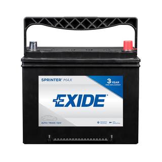 Exide SPRINTER MAX 12 volts Lead Acid 6-Cell 24F Group Size 750 Cold Cranking Amps (BCI) Auto Battery SX24F