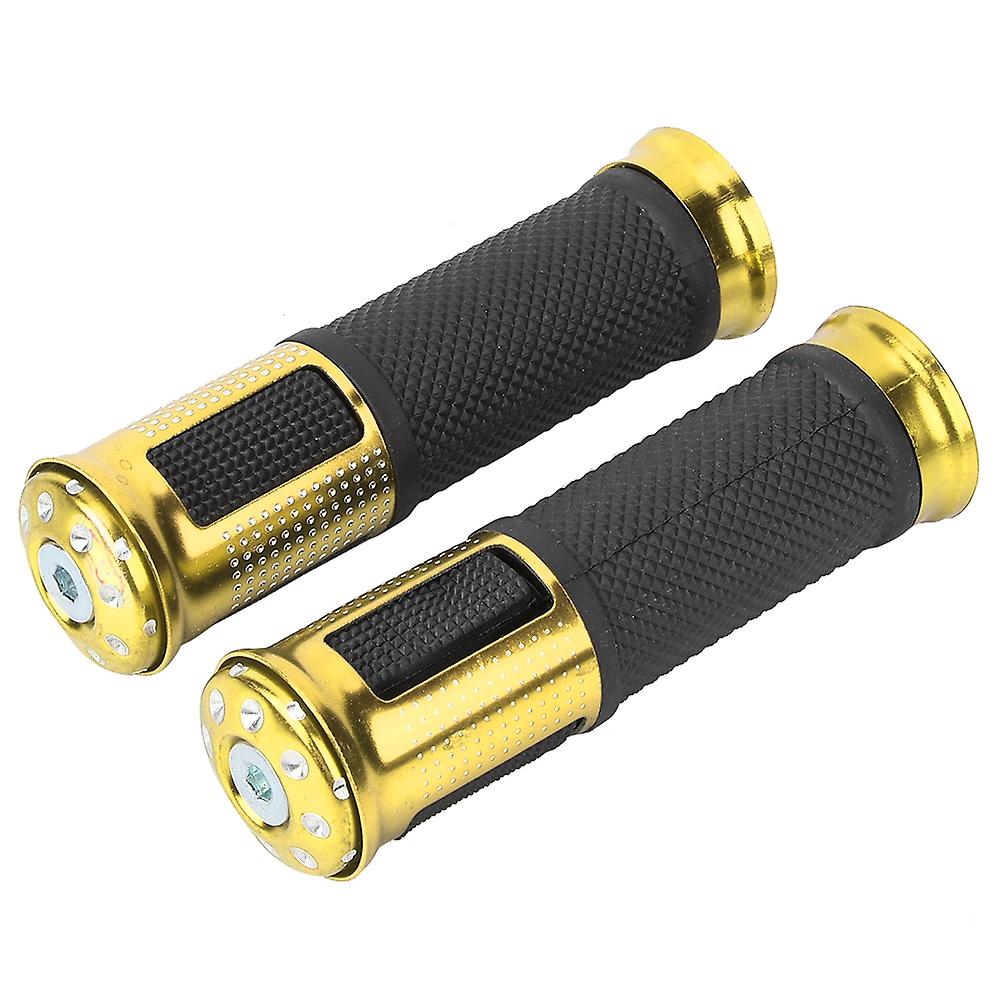 1 Pair Alloy Anti Skid Motorcycle Handlebar Hand Grips Modification Accessory (gold)