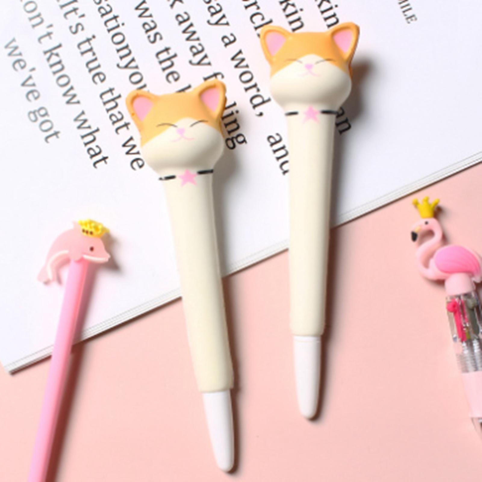 Squishy Pens Cute Soft Relieve Stress Smoother Writing Kawaii Gel Ink Pen For Holiday Gifts School Suppliesshiba Inu