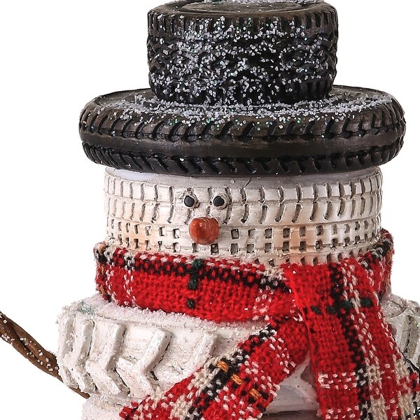 8 Resin Country Tire Stack Snowman