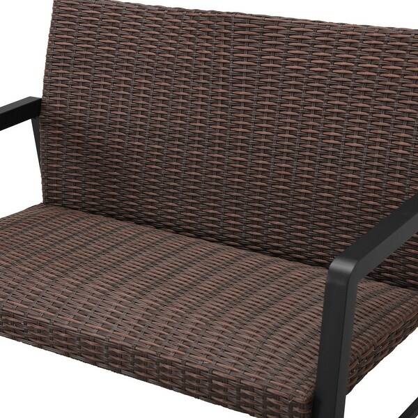 Patio Festival 4Piece Outdoor Rattan QuickDrying Conversation Set