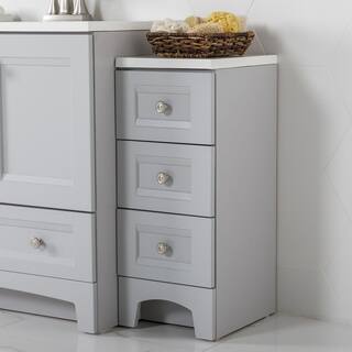 Glacier Bay Delridge 12 in. W x 15 in. D Bath Vanity in Pearl Gray with Cultured Marble Vanity Top in White DR12P2-PG