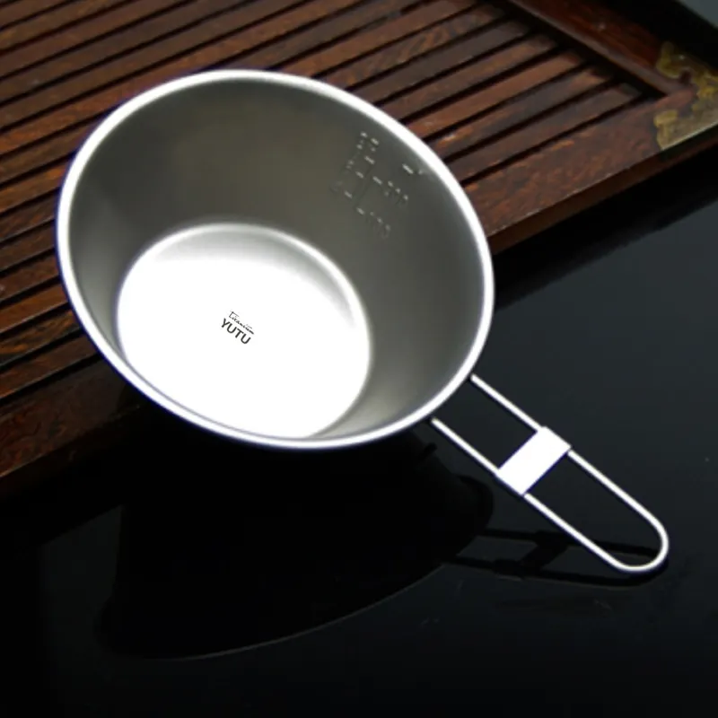 Wholesale Direct Sales titanium Snow Bowl outdoors Hiking Camping Pure titanium tableware Portable folding bowl