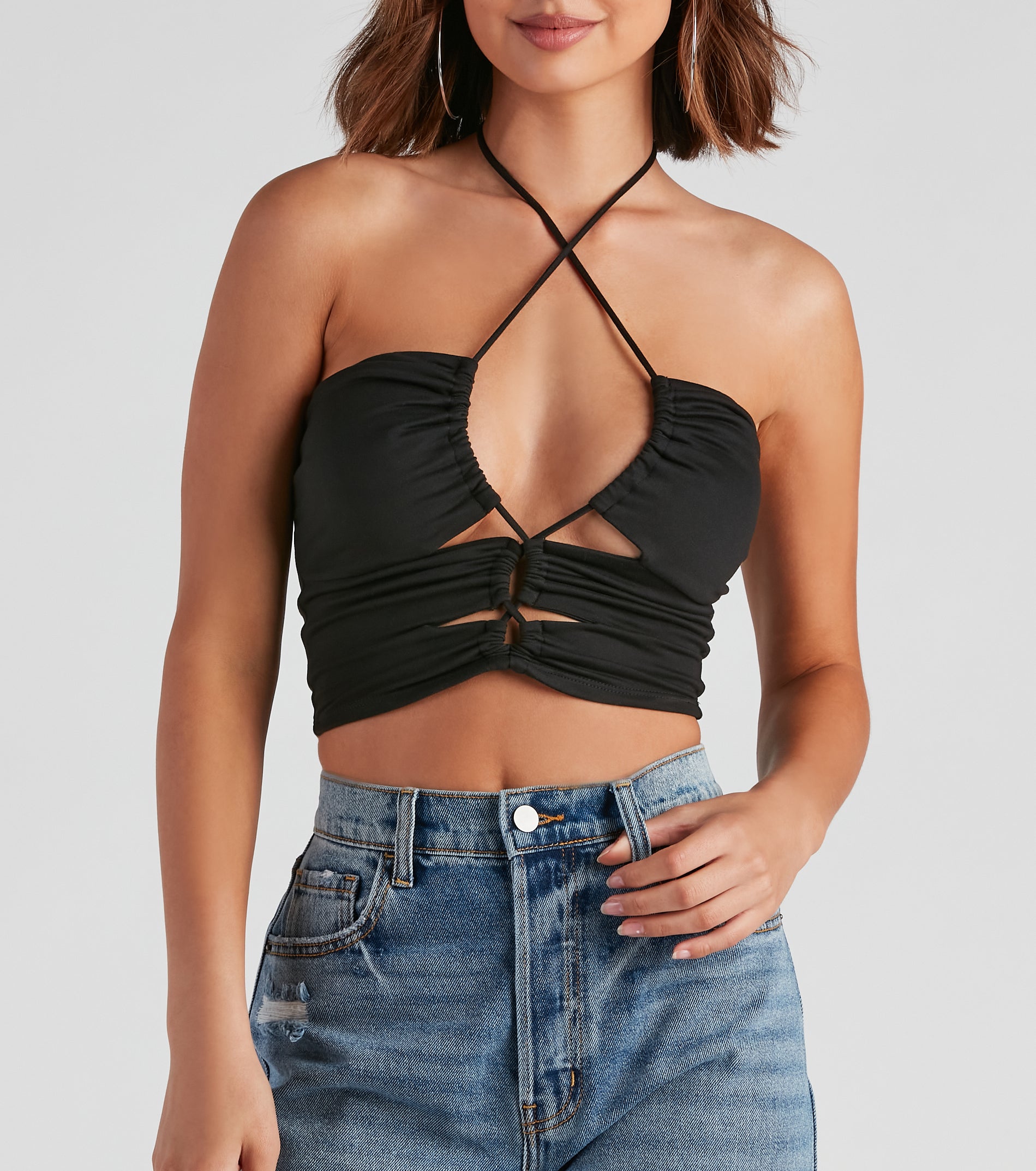 Strings Attached Halter Crop Top