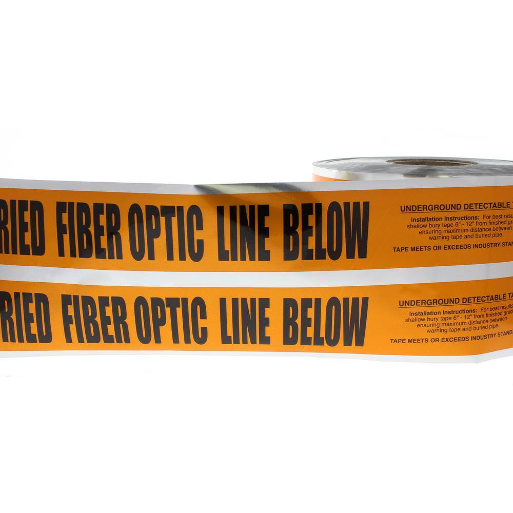 IDEAL 6 in. x 1000 ft. Detectable Underground Caution Buried Fiber Optic Line Orange 42-252