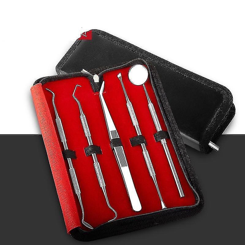 Dental Tools 5 Pack Teeth Cleaning Tools Kit Dentist Tool Kit With Stainless Steel Dental Mirror