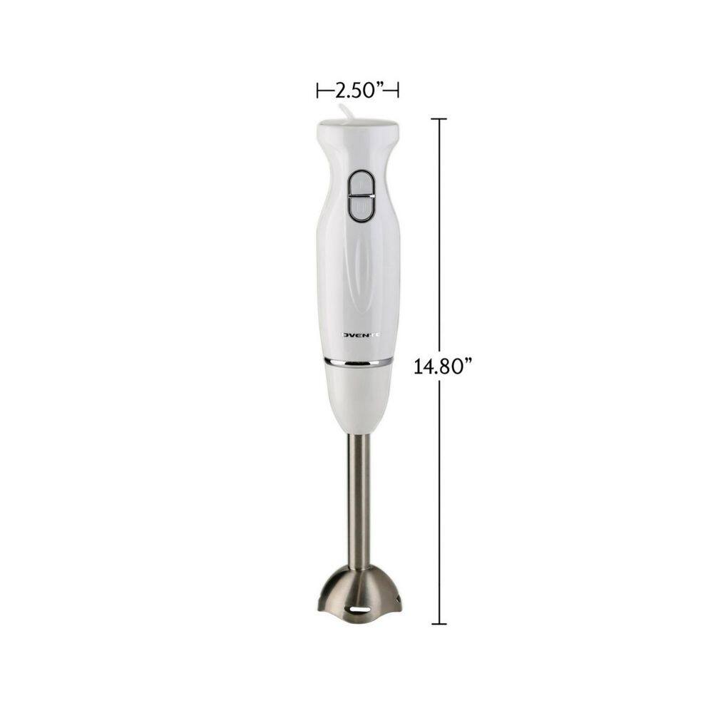 OVENTE Immersion Blender Stainless Steel Blades 300W Multi-Purpose Hand Blender Mixer 2-Speed Settings HS560W