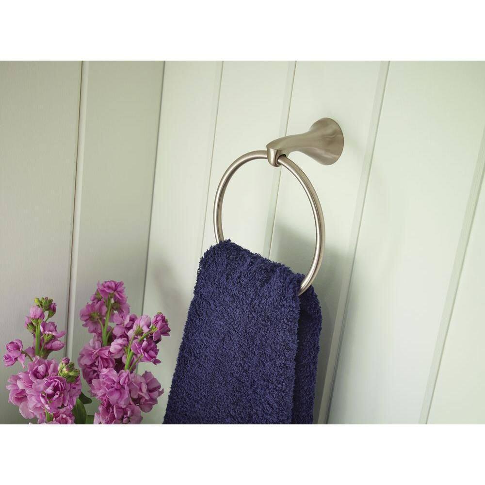 MOEN Darcy Towel Ring with Press and Mark in Brushed Nickel MY1586BN