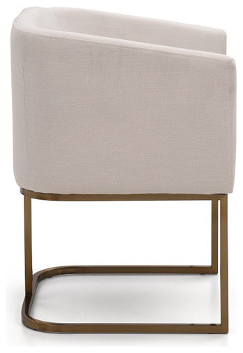 Modrest Yukon Modern White Fabric and Antique Brass Dining Chair   Contemporary   Dining Chairs   by Vig Furniture Inc.  Houzz