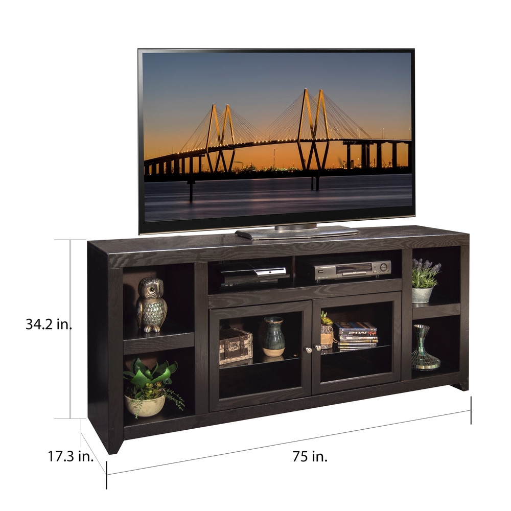 Bridgevine Home 75 inch TV Stand Console for TVs up to 90 inches  No Assembly Required