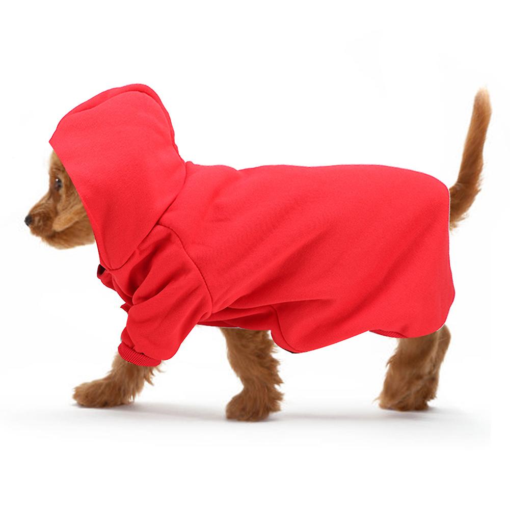 Cute Polyester Pet Winter Warm Hoodie Sweatshirt Clothes Coat For Dogs Puppy Cats(red Xl)