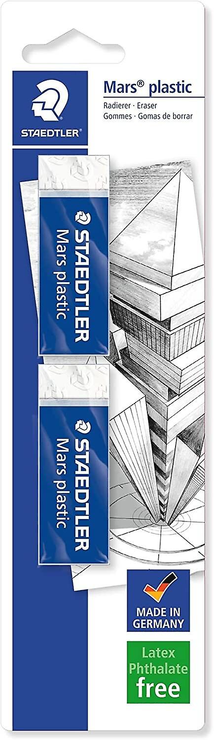 Staedtler mars plastic eraser - white， pack of 2