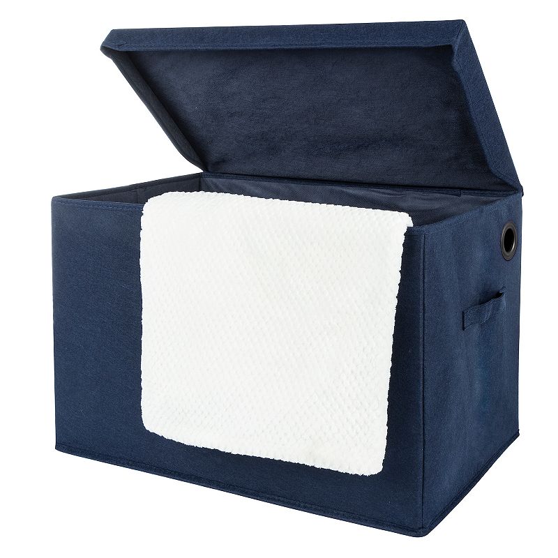 Sammy and Lou Navy Solid Color Felt Toy Box