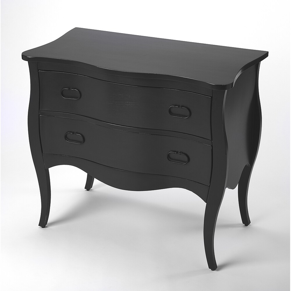 Butler Rochelle Transitional Rectangular Wooden Black Drawer Chest