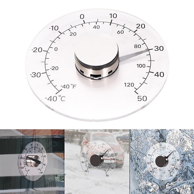 Thermometer Temperature Transparent Clear Outdoor Window Thermometer Clock Weather Tool