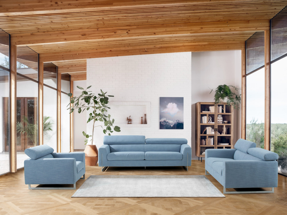 Pasargad Home Serena Modern Sofa (Blue Loveseat)   Contemporary   Sofas   by Kolibri Decor  Houzz