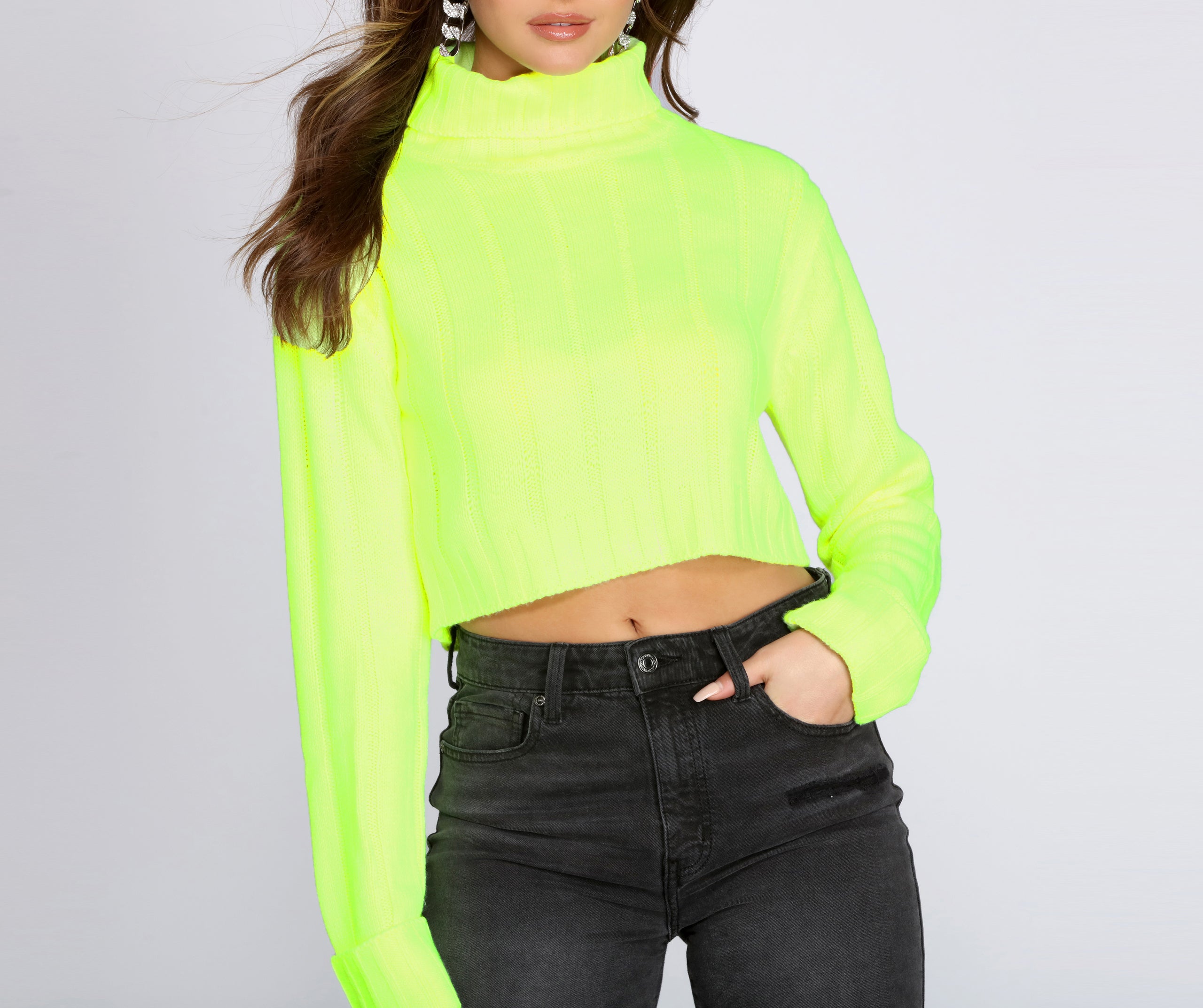 Neon Babe Cropped Sweater