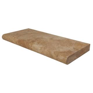 MSI 2 in. x 12 in. x 24 in. Mediterranean Walnut Brushed Travertine Pool Coping (40-Pieces80 sq. ft.Pallet) TWAL1224HUFBR