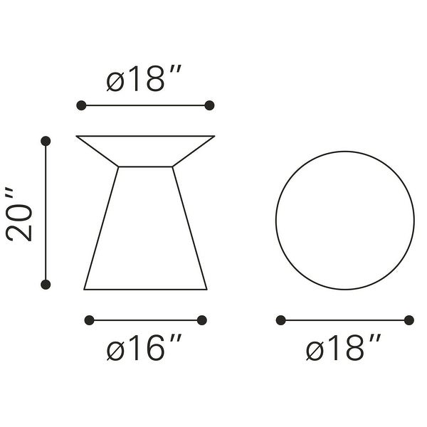 Proton Side Table Gold - 18.1