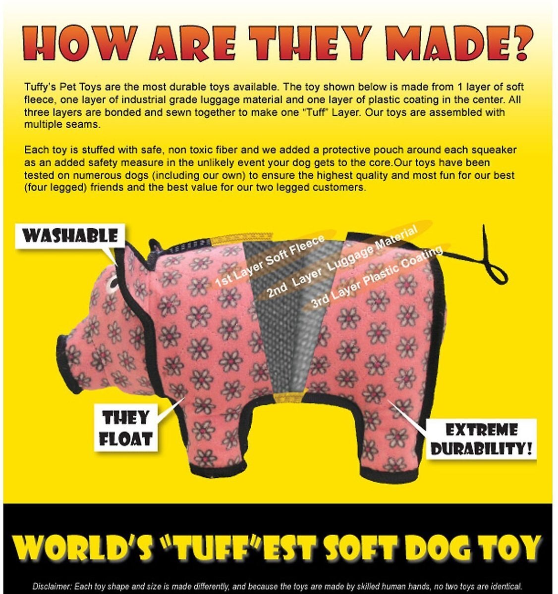 Tuffy's Ultimate 3-Way Tug Squeaky Plush Dog Toy