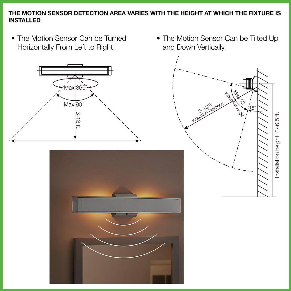 Hampton Bay Collier Heights 24 in. Brushed Nickel Curved Selectable LED Vanity Light Bar Flush Mount wNight Light Feature (8-Pack) 537999030-8PK