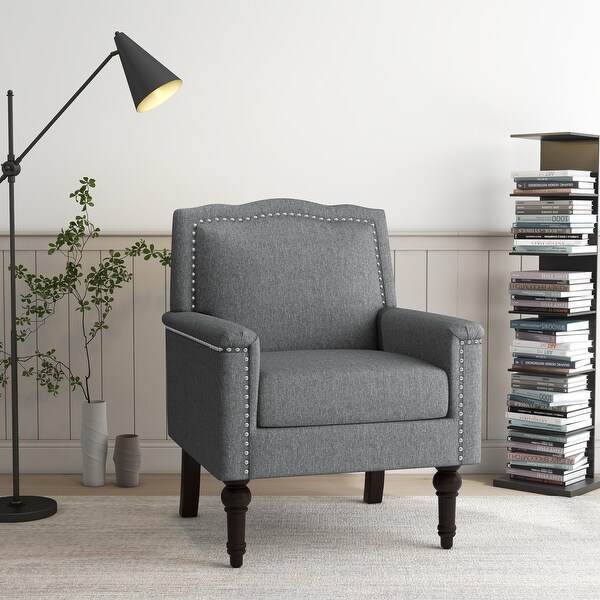 Contemporary Accent Armchair with Nailheads Living Room Furniture