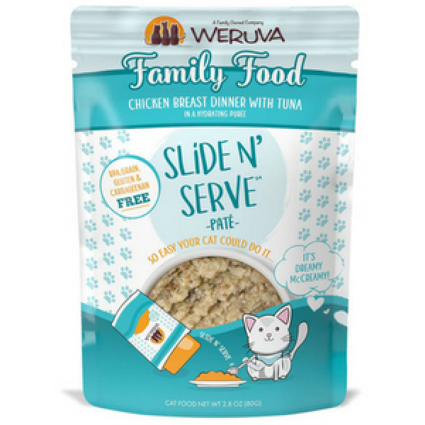 Weruva Slide N' Serve Family Foods Chicken Breast Dinner with Tuna Pat