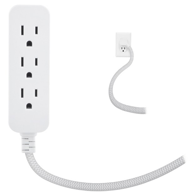 Cordinate 10 x27 Outlet Extension Cord Gray white