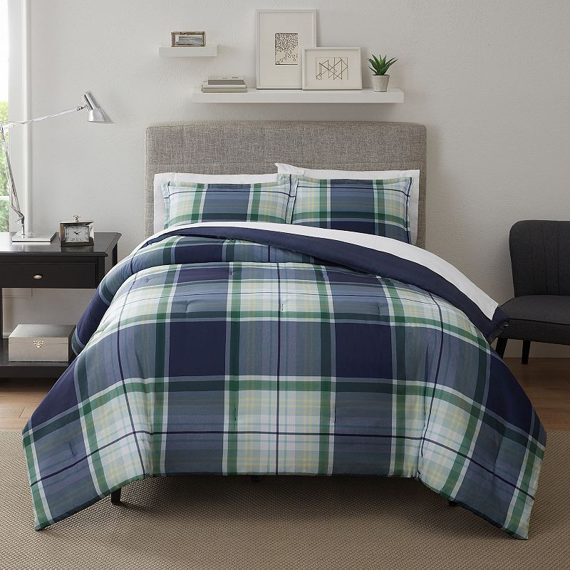 Serta? Simply Clean Scott Plaid Antimicrobial Comforter Set with Shams