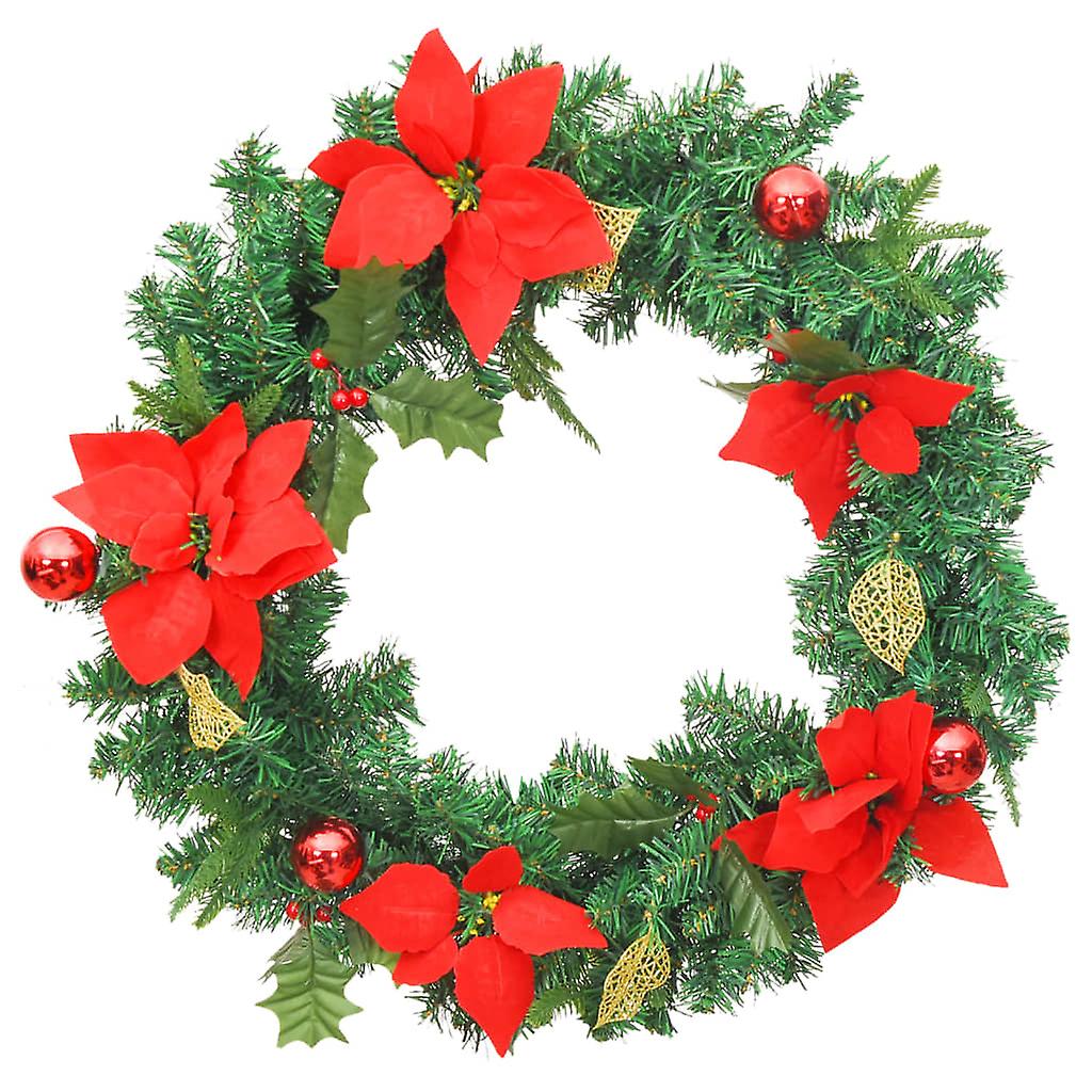 Vidaxl Christmas Wreath With Led Lights Green 23.6