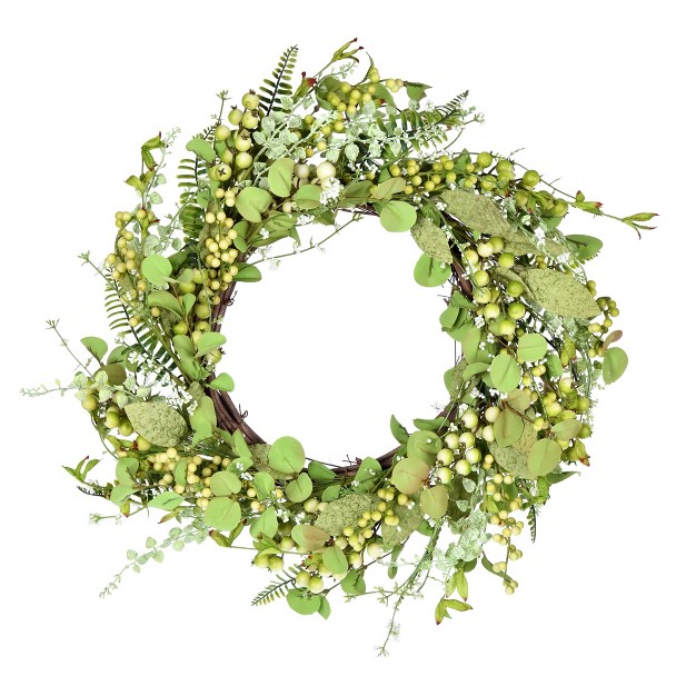 Artificial Green Fern Berry Eucalyptus Wreath