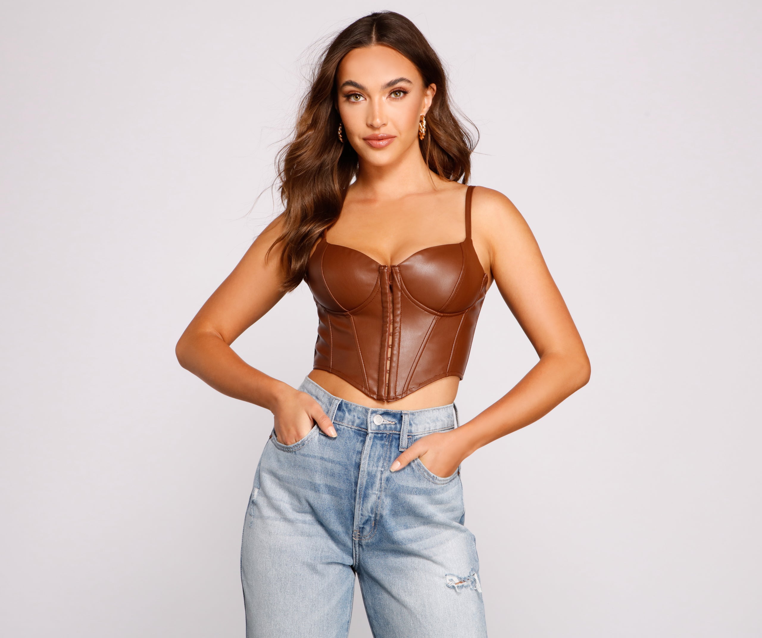 Bold Moment Faux Leather Corset Top