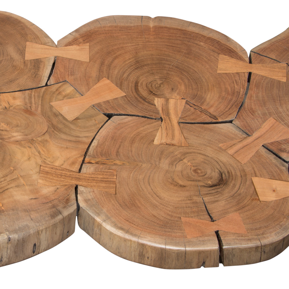 Joss Natural Acacia Live Edge Rectangle Cocktail Table  Black Hairpin Legs   Rustic   Coffee Tables   by Morning Design Group  Inc  Houzz