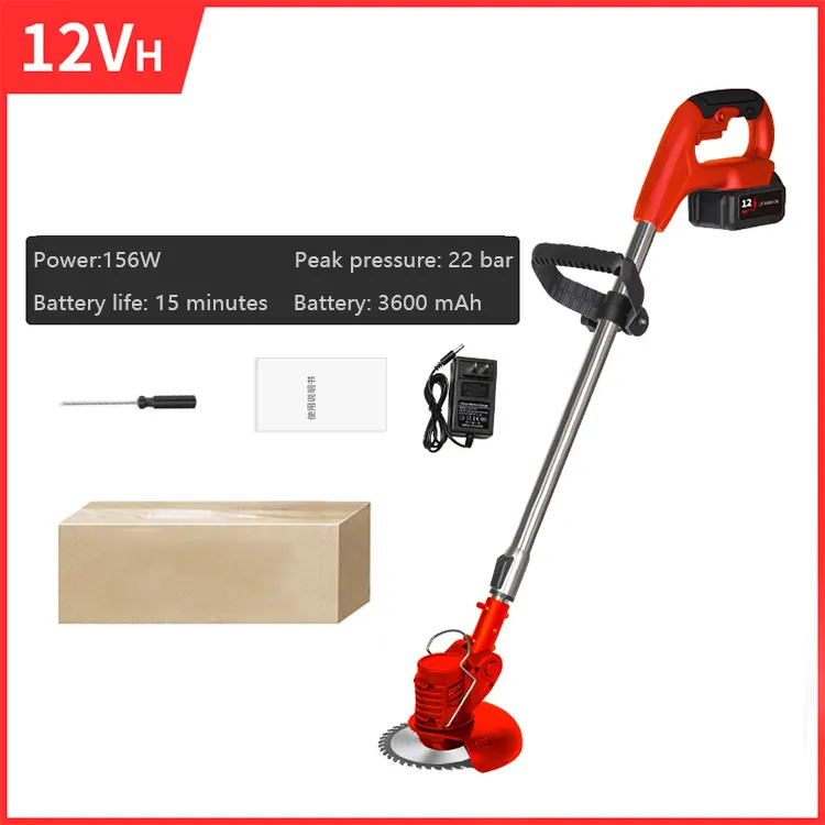 Home Portable High Power Rechargeable Lithium Battery Cordless Electric Grass Trimmer Garden Pruning Tools Lawn Mower